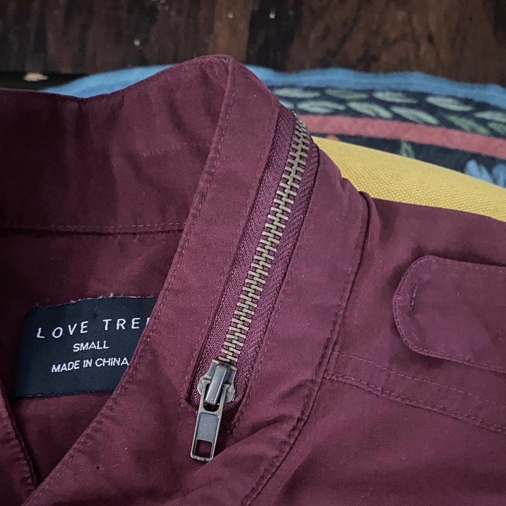 LAST CHANCE! Love Tree Burgundy Military Field Jacket - Picture 6 of 6